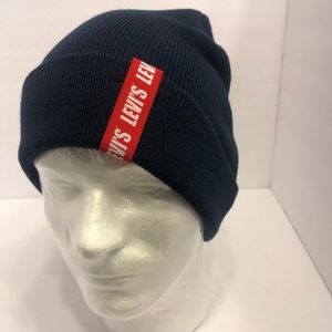 Levi NWT red logo tag Max-Warmth Beanie navy blue 100% acrylic